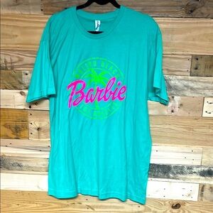 Tultex size XL Green Malibu Barbie Graphic Short Sleeve Crewneck Soft T-Shirt